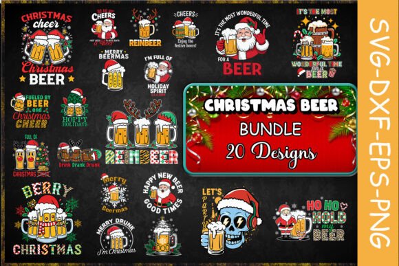 Christmas Beer SVG Bundle Graphics for Crafts