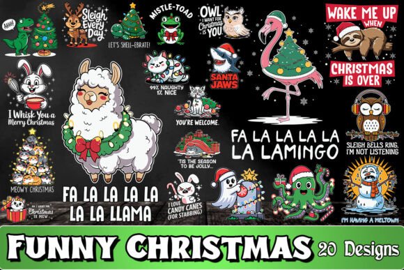 Christmas Funny Animal SVG Bundle for Graphics and Crafts