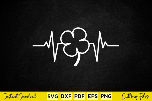 Funny Saint Patrick’s Heart Beat Graphics for Crafts
