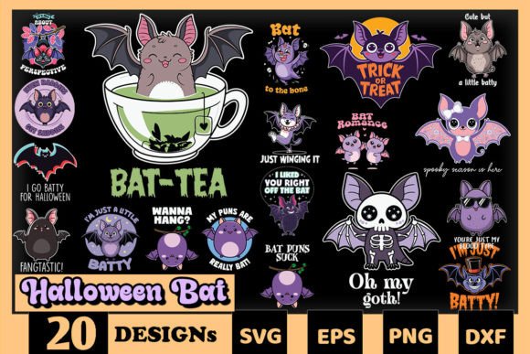 Halloween Bat SVG Bundle Graphics for Crafts