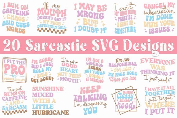 Retro Sarcasm SVG Bundle Graphics for Crafts