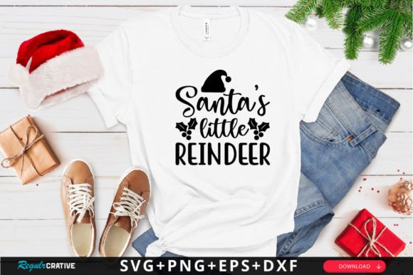 Santa's Little Reindeer SVG Design for Crafts and Graphics